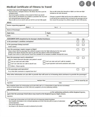 Travel - Fitness to Travel Detailed Certificate