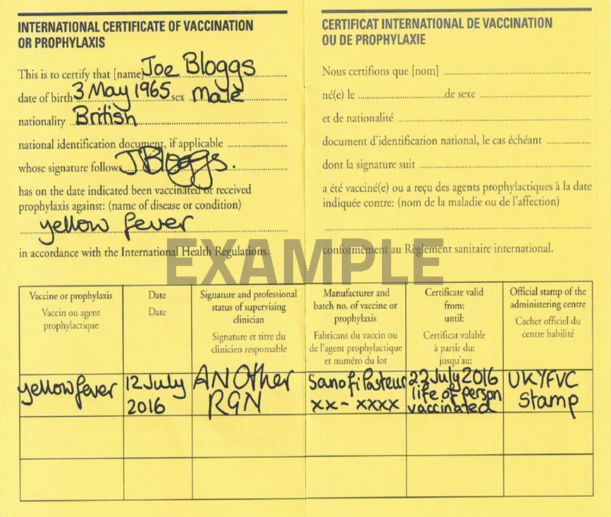 Travel - Vaccination Certificate