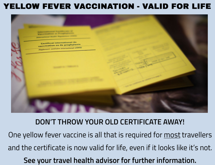 Travel - Yellow Fever, Advice and Information