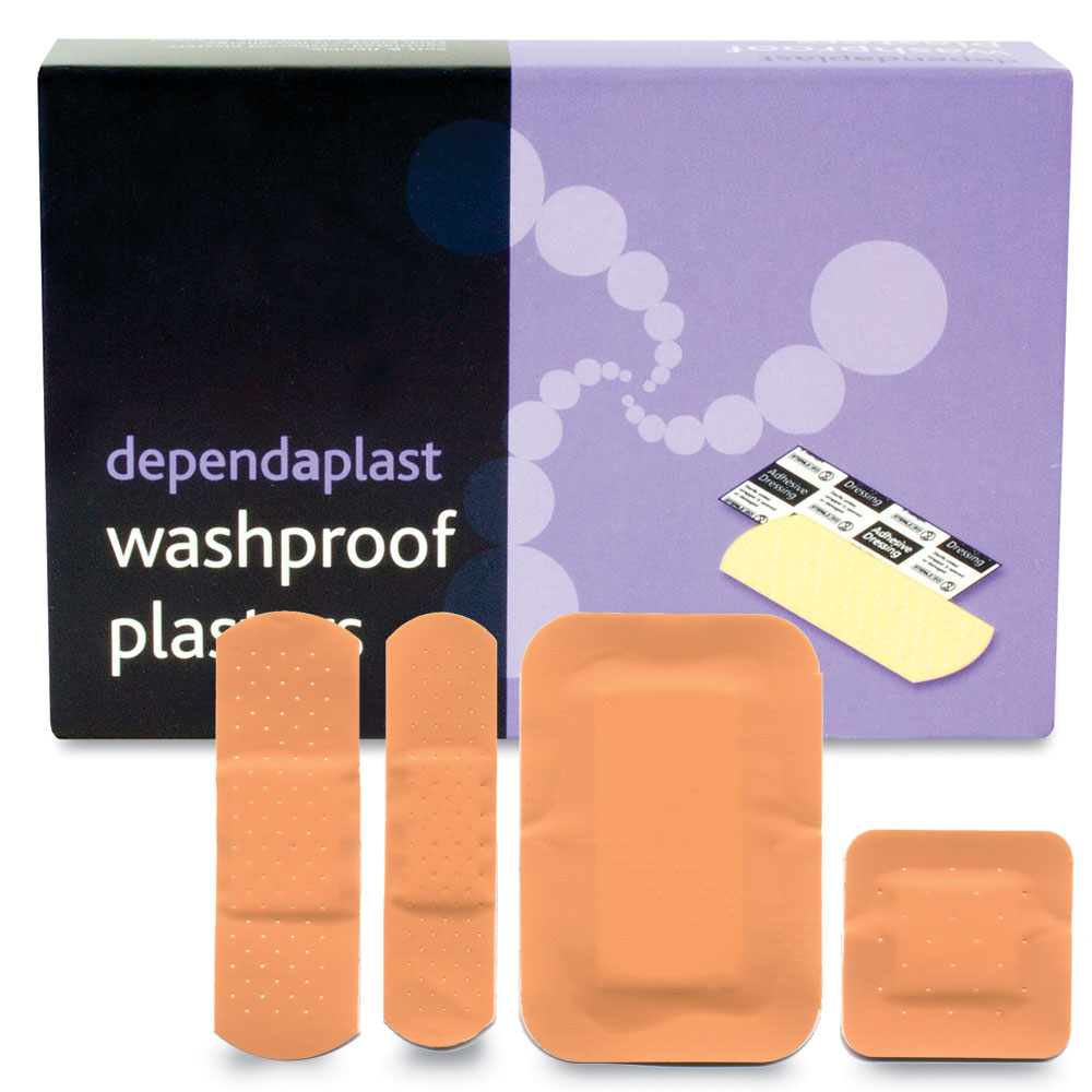Plasters, Dependaplast washproof plasters, assorted, 100pk