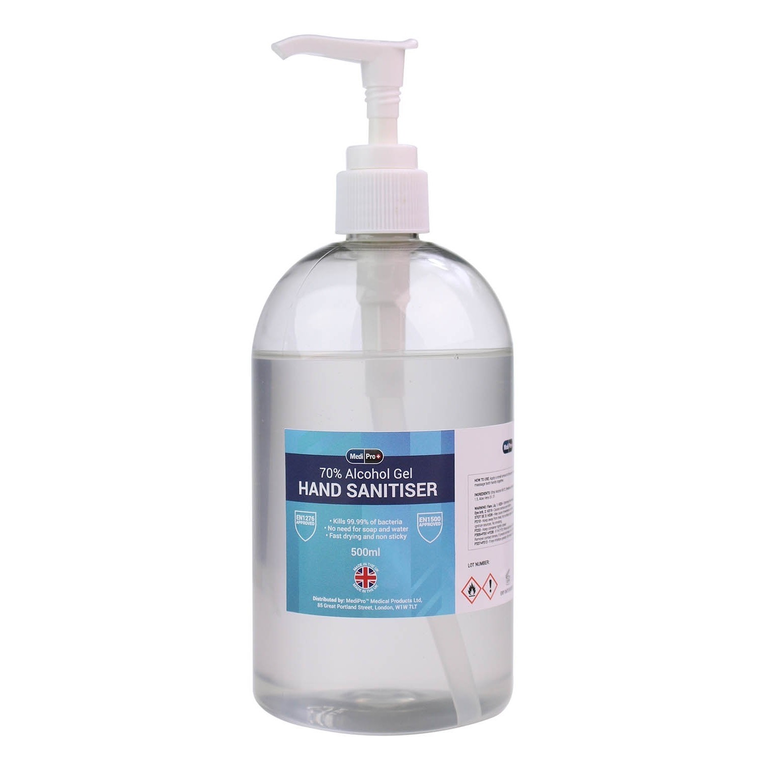 Hand Sanitiser, Medisave 500ml, Alcohol Hand Gel, 500ml, Each